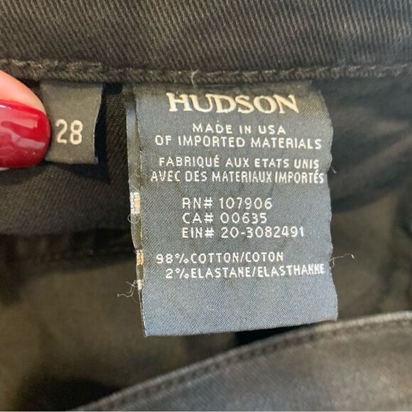 HUDSON New Grommet Jewel Perforated Jeans Black Size 28 - Picture 10 of 12